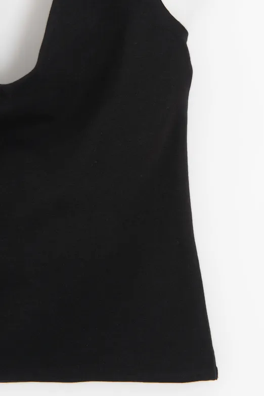 Bayan Siyah Boyundan Bağlı Crop Top - BSL