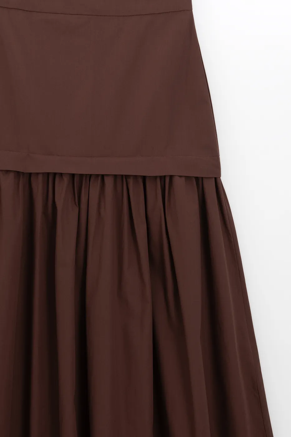 Bayan Tarçın Yüksek Belli Poplin Midi Etek