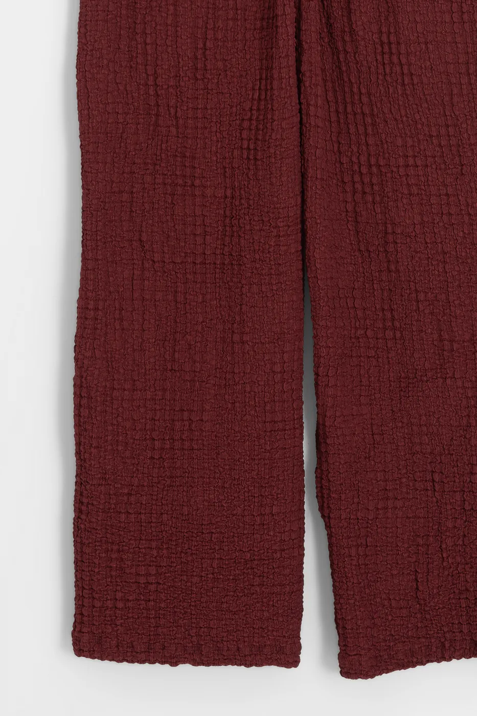 Bayan Bordo Dokulu Düz Kesim Pantolon