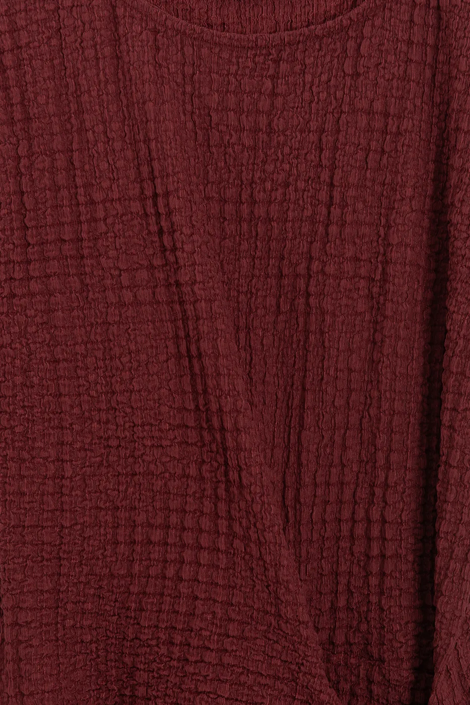 Bayan Bordo Dokulu Düşük Kollu Bağlamalı Bluz