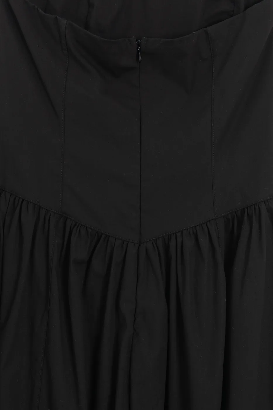 Bayan Siyah %100 Cotton Straplez Midi Elbise
