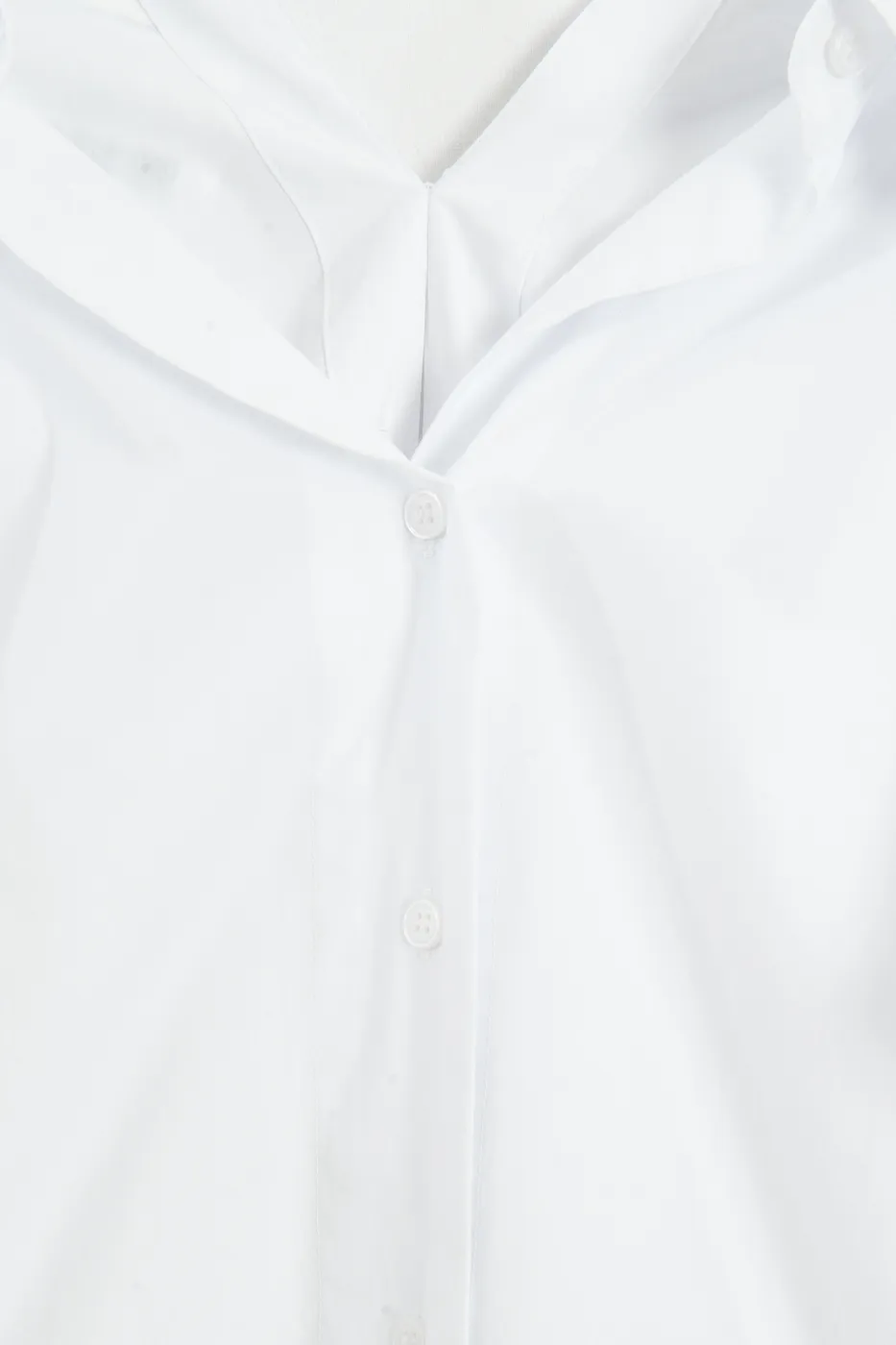 Bayan Beyaz %100 Cotton Açık Yakalı Gömlek