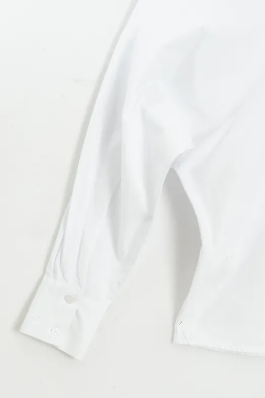 Bayan Beyaz %100 Cotton Açık Yakalı Gömlek - BSL
