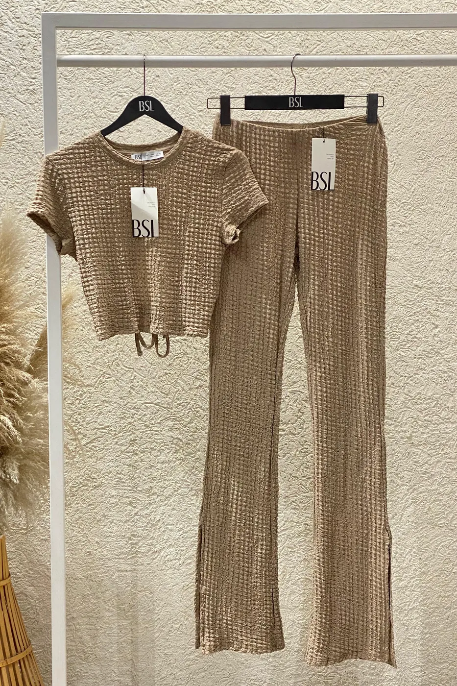Bayan Bej Dokulu Crop Top