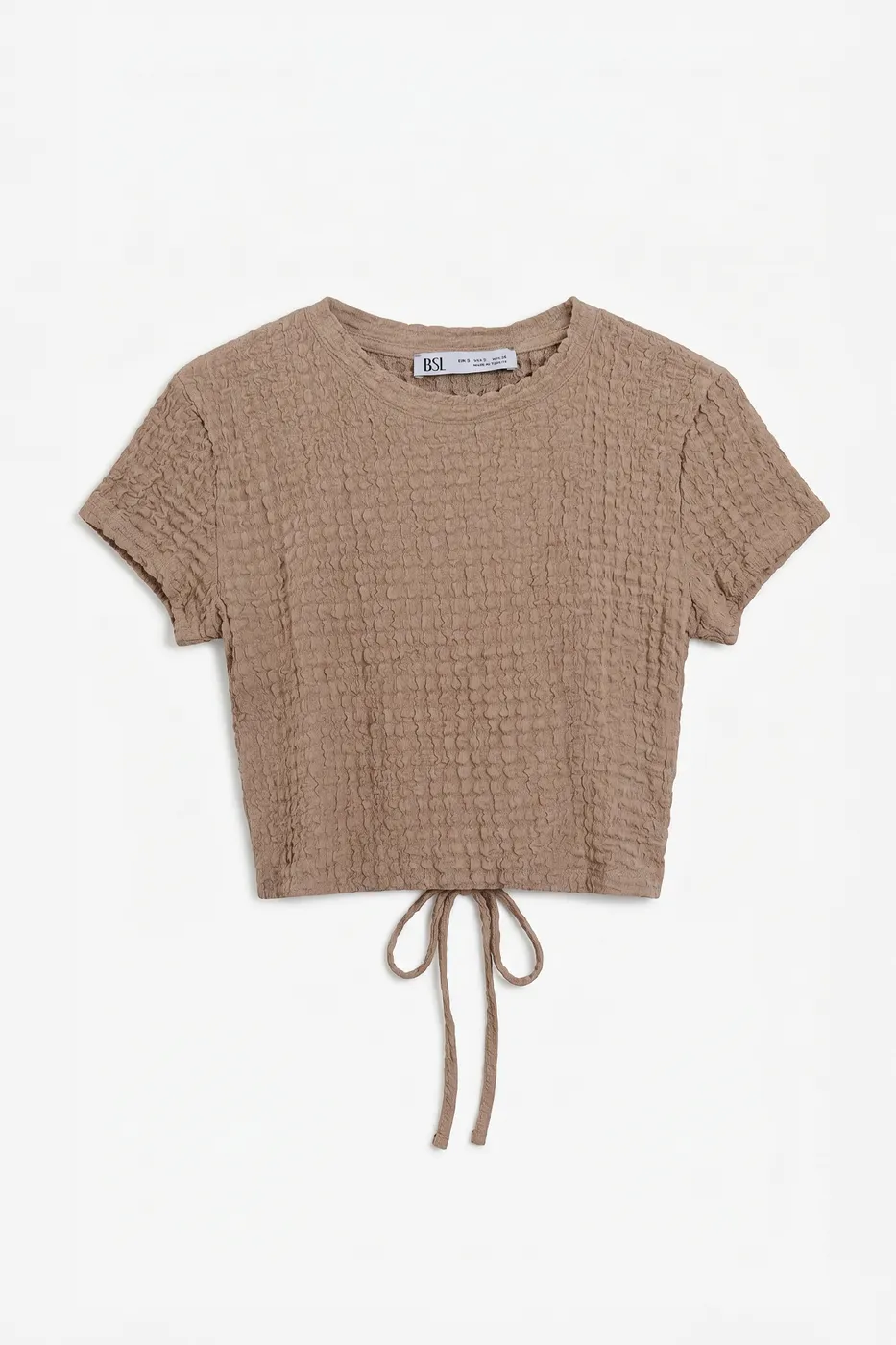 Bayan Bej Dokulu Crop Top