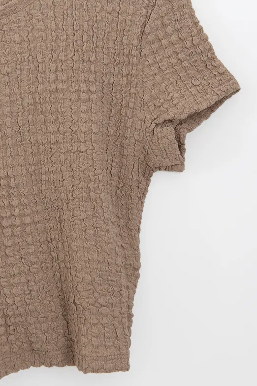 Bayan Bej Dokulu Crop Top - BSL