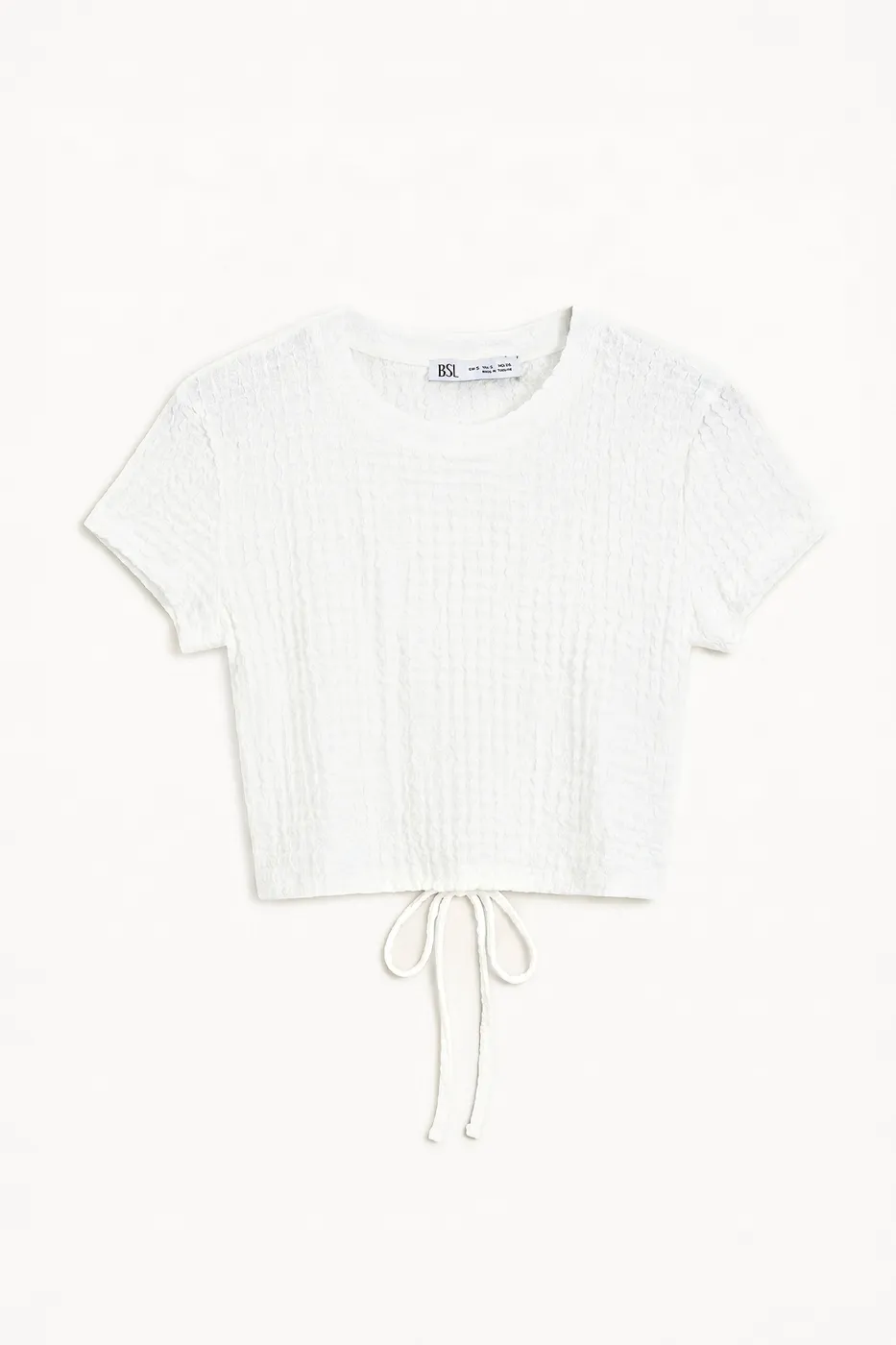 Bayan Beyaz Dokulu Crop Top