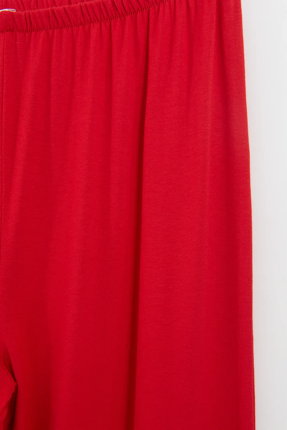 Bayan Kırmızı Lastikli Bol Pantolon