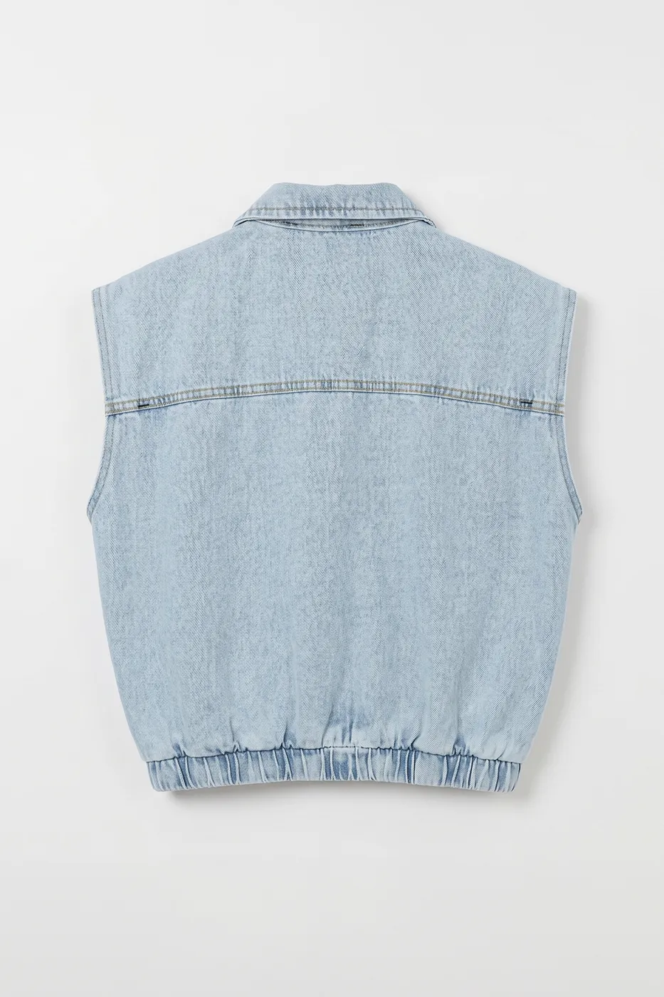 Bayan Lacivert Denim Cepli Balon Yelek