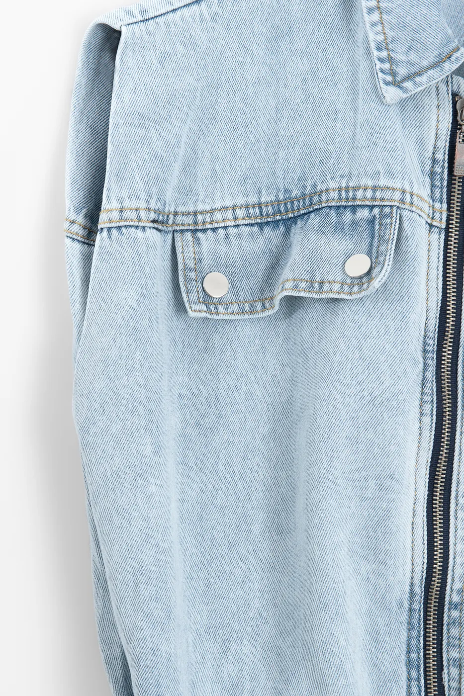 Bayan Lacivert Denim Cepli Balon Yelek