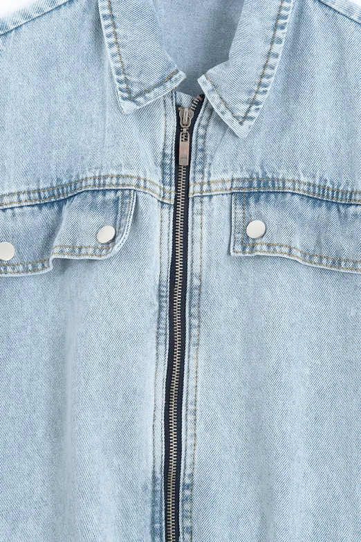 Bayan Lacivert Denim Cepli Balon Yelek - BSL