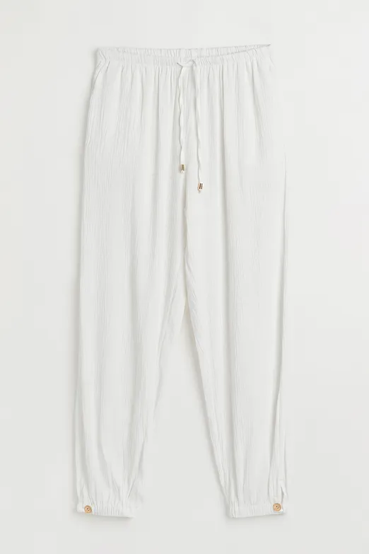 Bayan Beyaz Jogger Pantolon - BSL