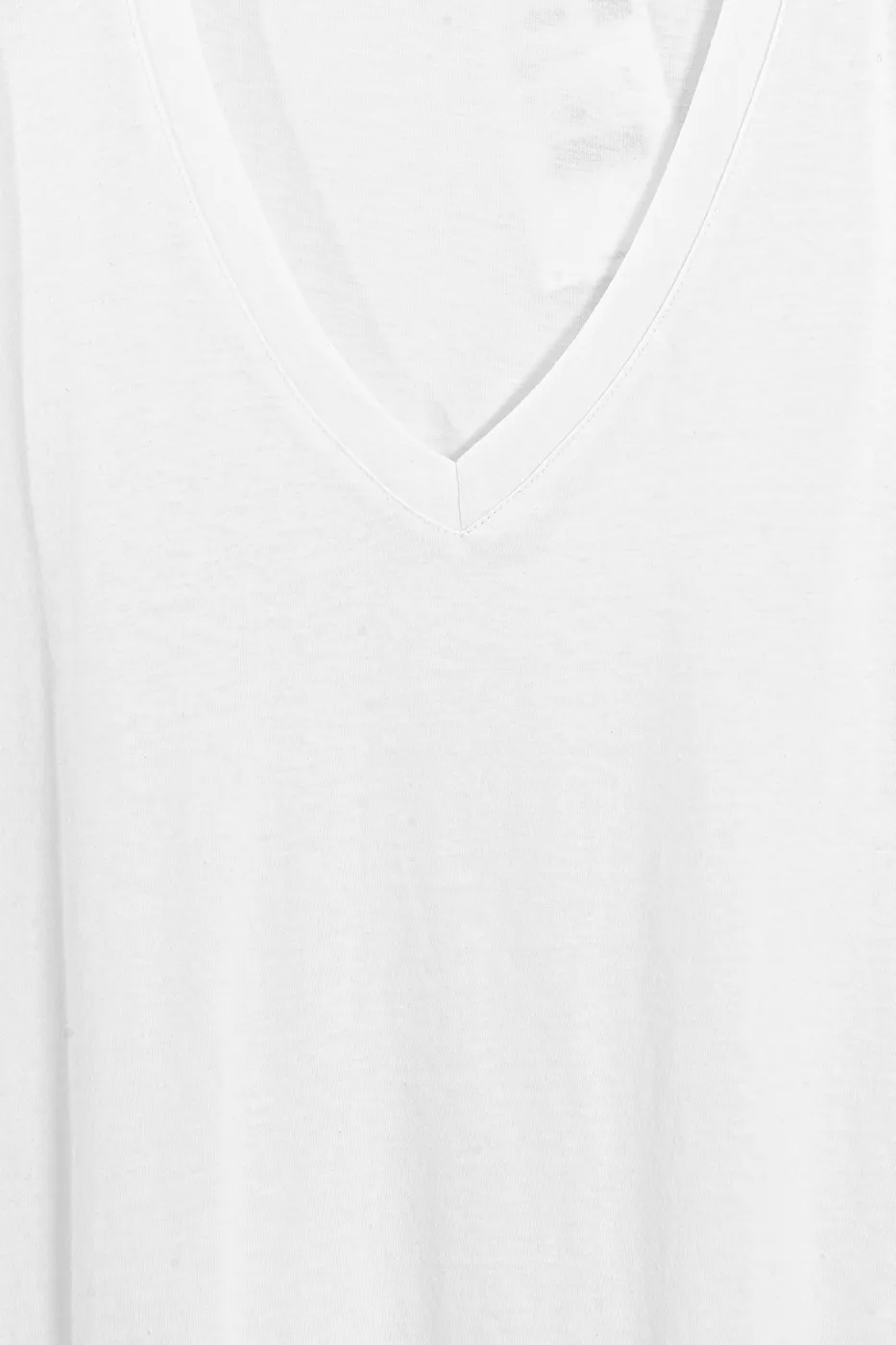 Bayan Beyaz V Yaka Basic Tshirt