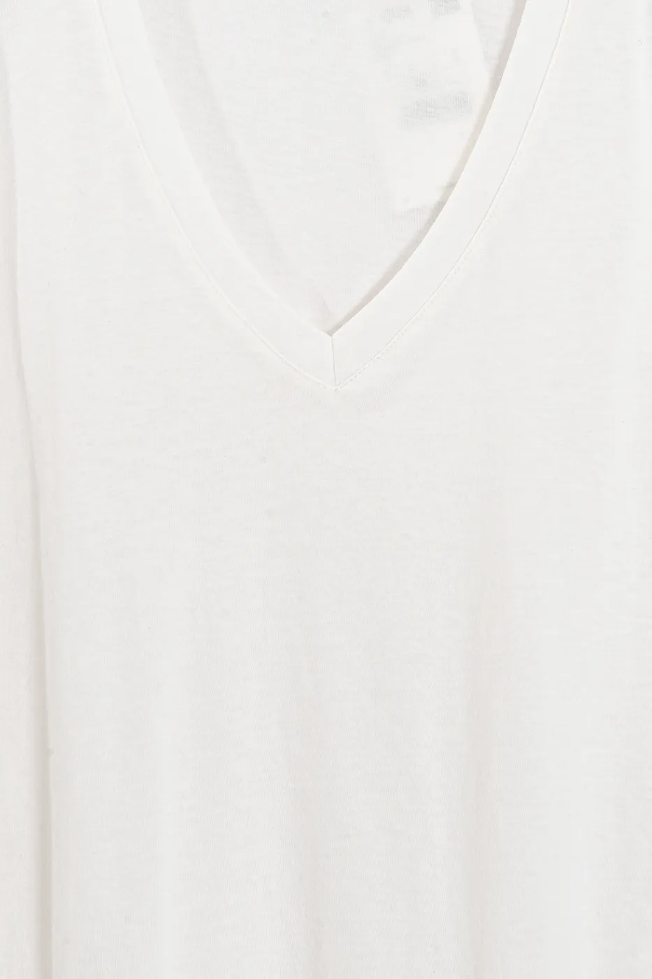 Bayan Ekru V Yaka Basic Tshirt