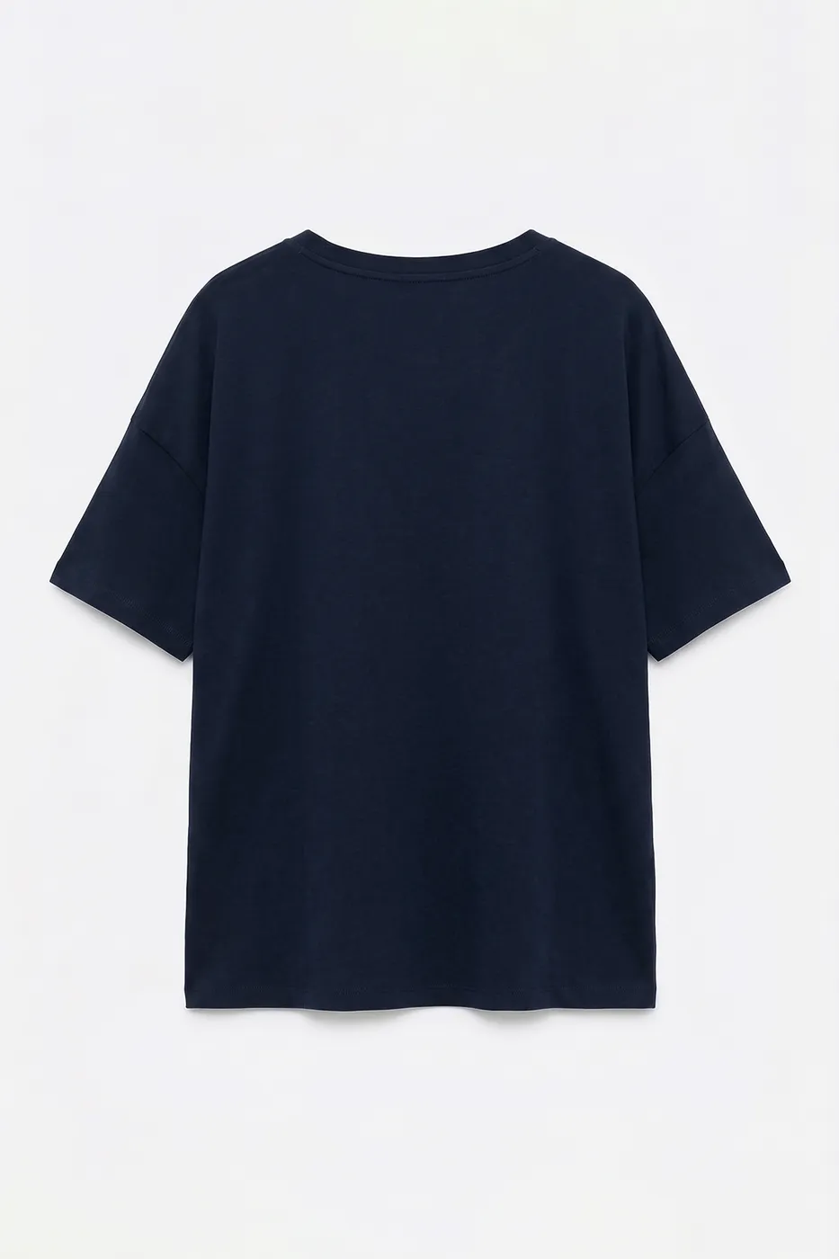 Bayan Lacivert V Yaka Basic Tshirt