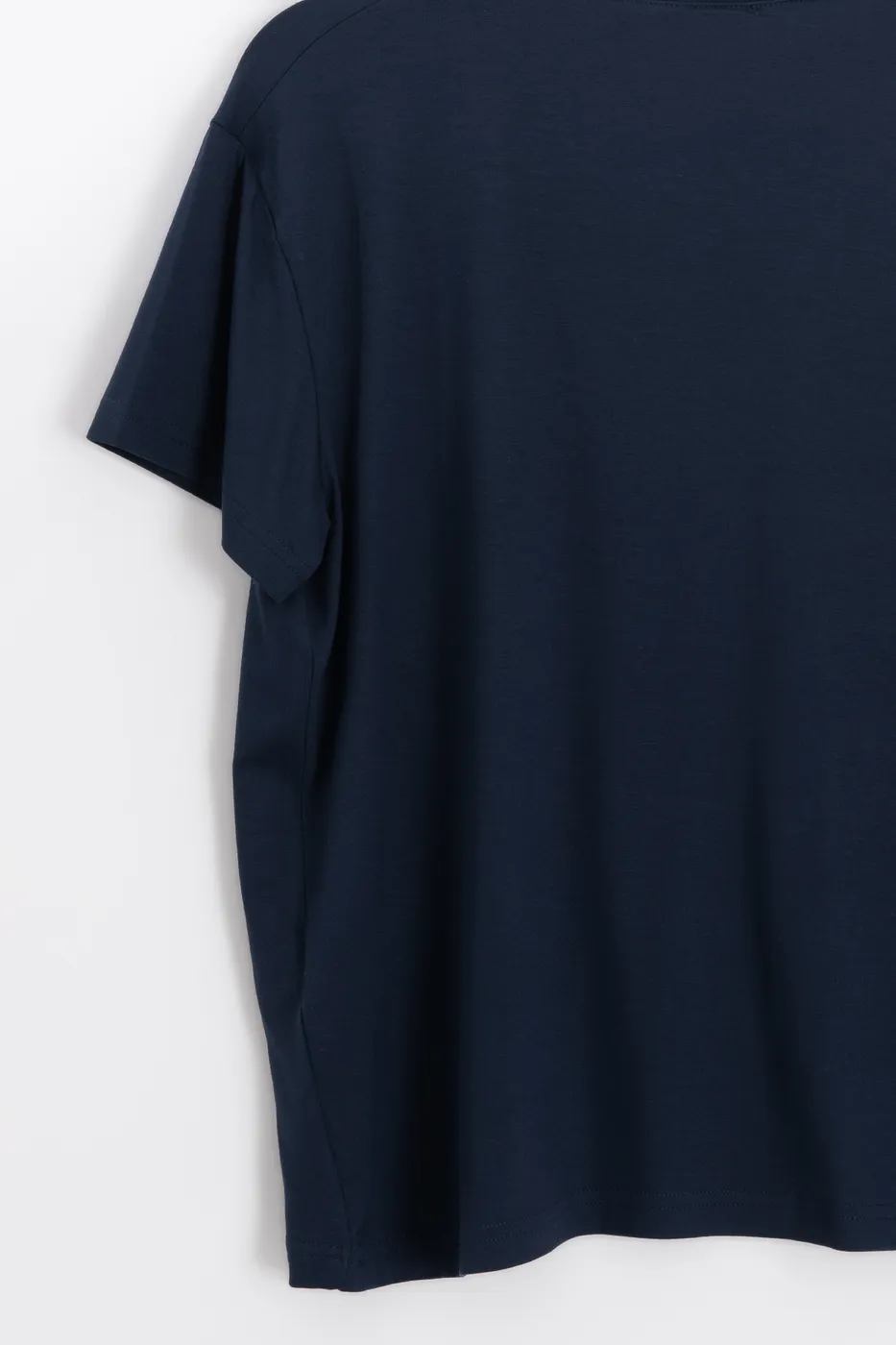 Bayan Lacivert V Yaka Basic Tshirt