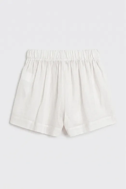Bayan Ekru Tencel Oversıze Mini Şort - BSL