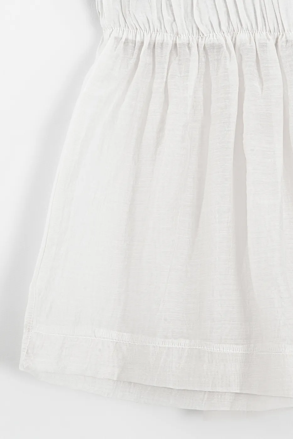 Bayan Ekru Tencel Oversıze Mini Şort