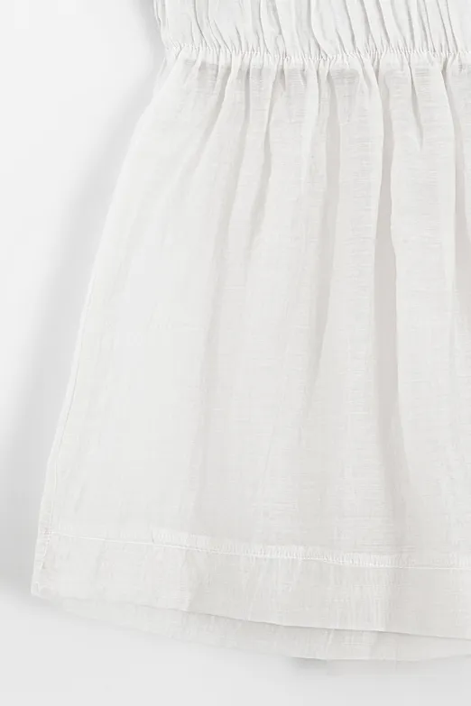Bayan Ekru Tencel Oversıze Mini Şort - BSL