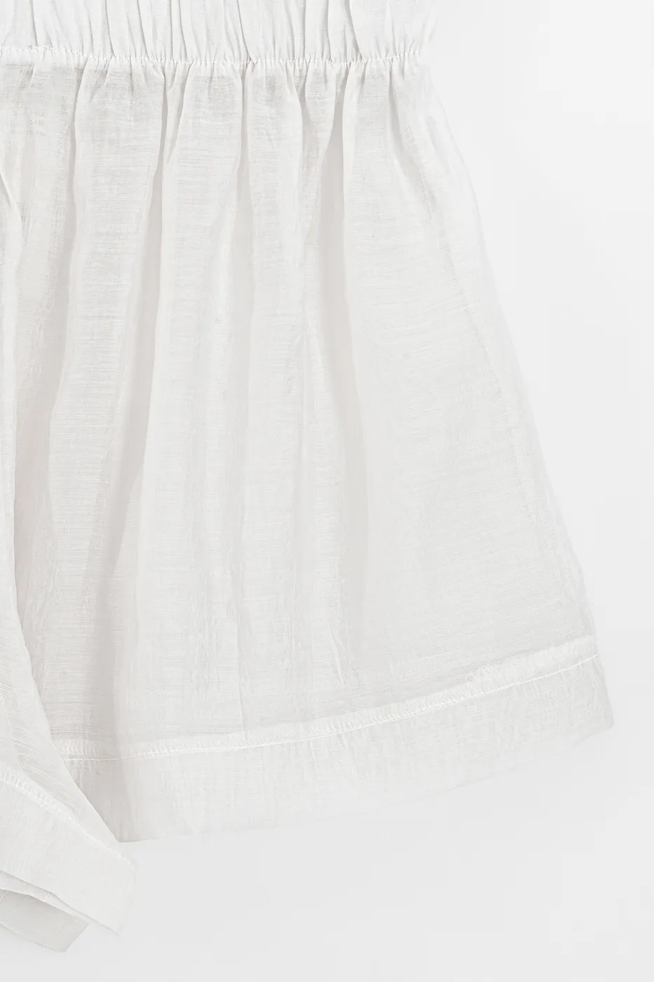 Bayan Ekru Tencel Oversıze Mini Şort