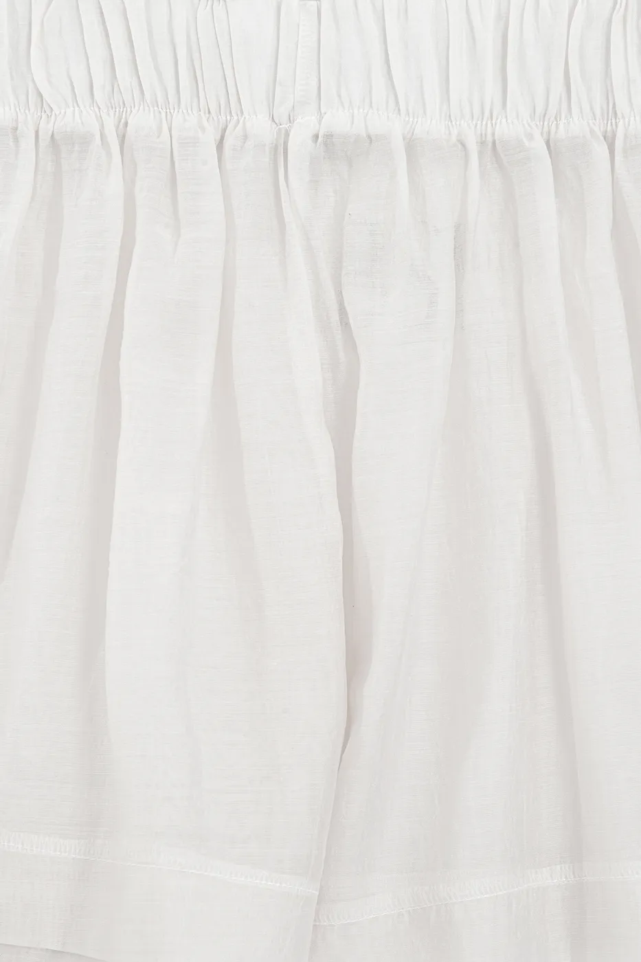 Bayan Ekru Tencel Oversıze Mini Şort
