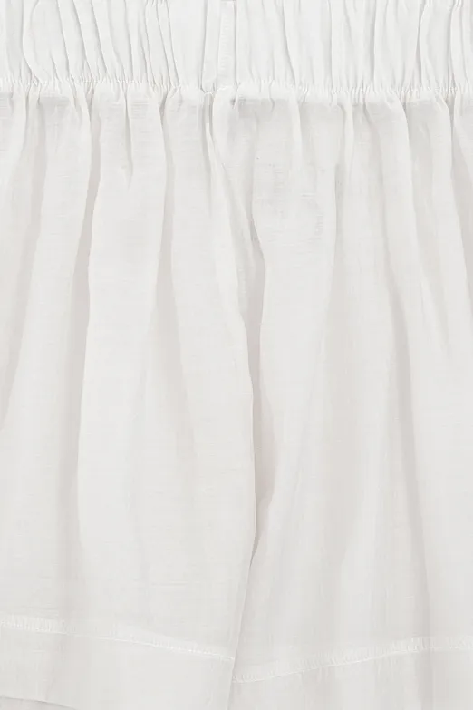 Bayan Ekru Tencel Oversıze Mini Şort - BSL