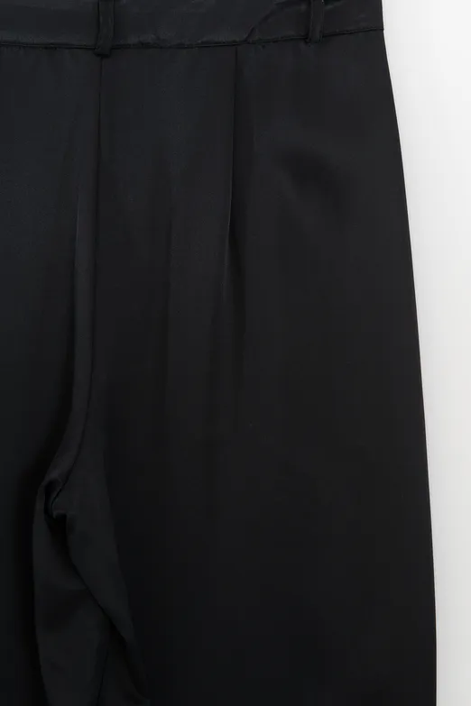 Bayan Siyah Saten Pantolon - BSL