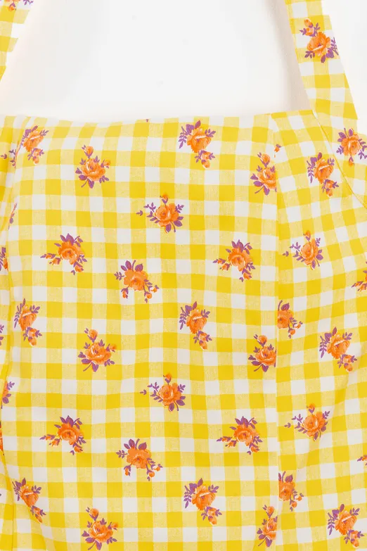 Bayan Sarı Halter Mini Elbise - BSL