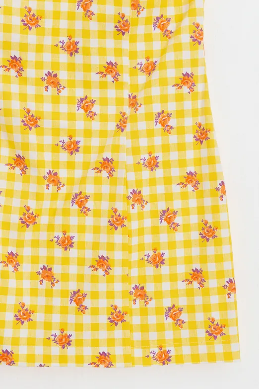 Bayan Sarı Halter Mini Elbise - BSL