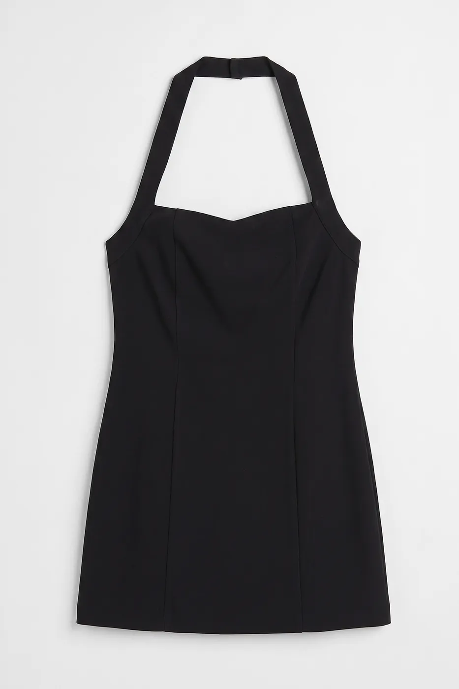 Bayan Siyah Halter Mini Elbise