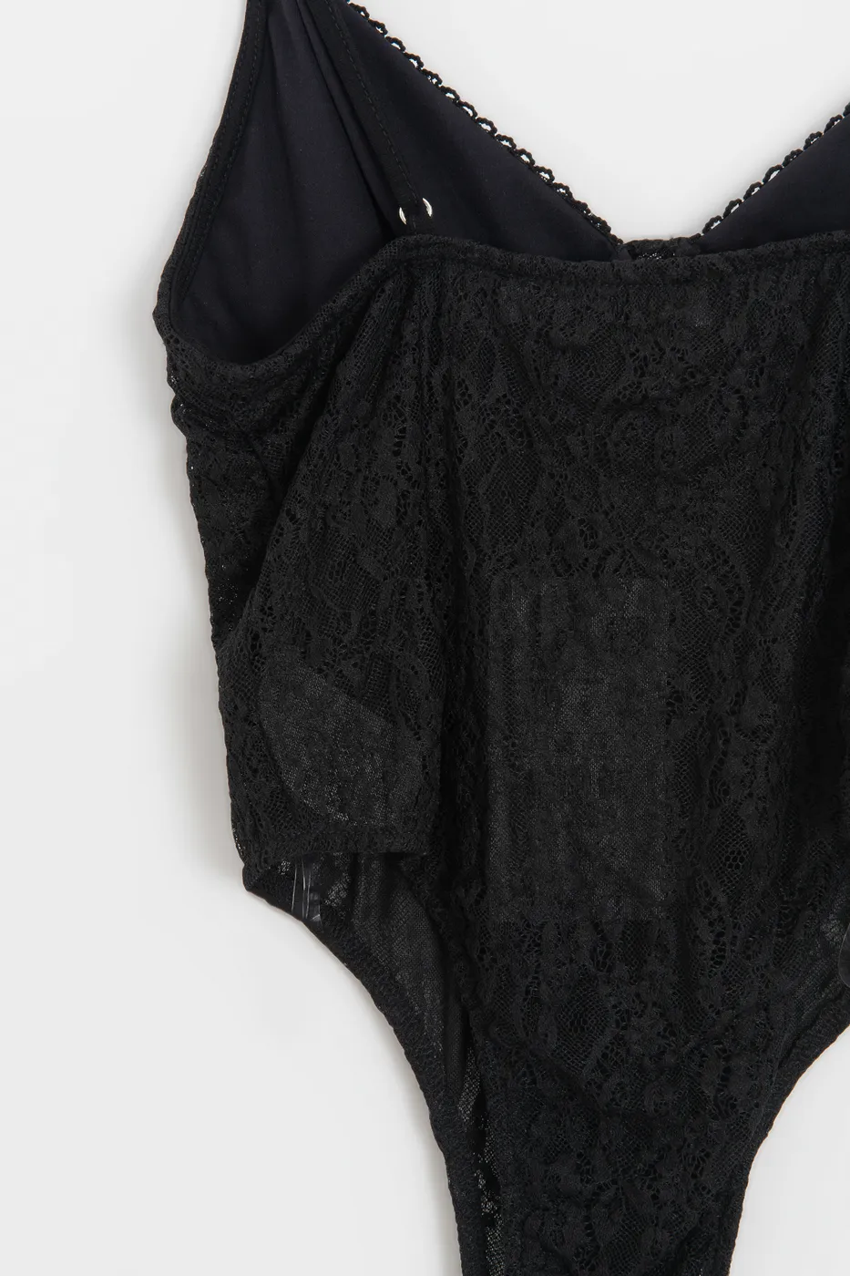 Bayan Siyah Aslılı Tül Bodysuit