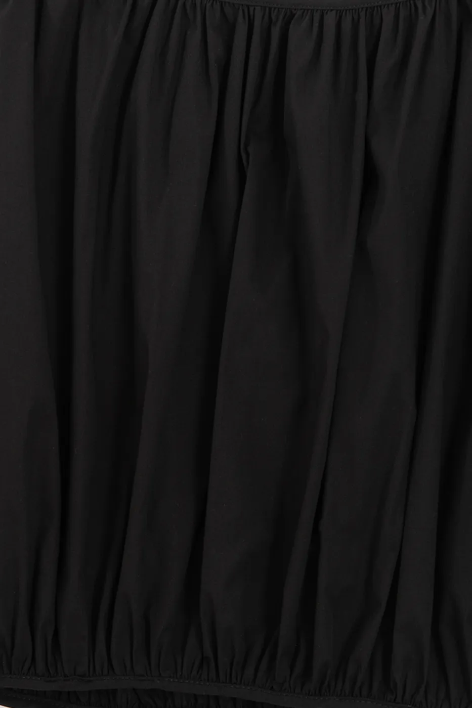 Bayan Siyah Büzgülü Crop Balon Bluz