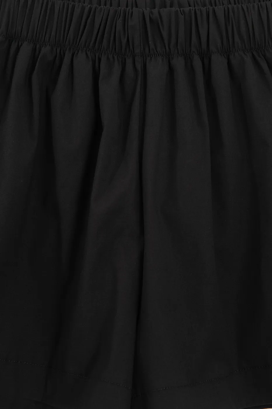 Bayan Siyah Lastikli Mini Şort