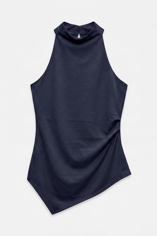 Bayan  Dik Halter Yakalı Bluz