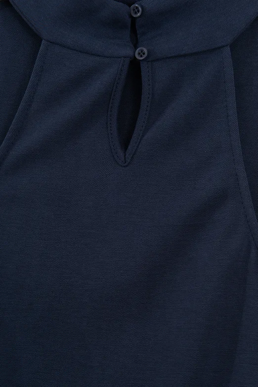 Bayan Lacivert Dik Halter Yakalı Bluz - BSL
