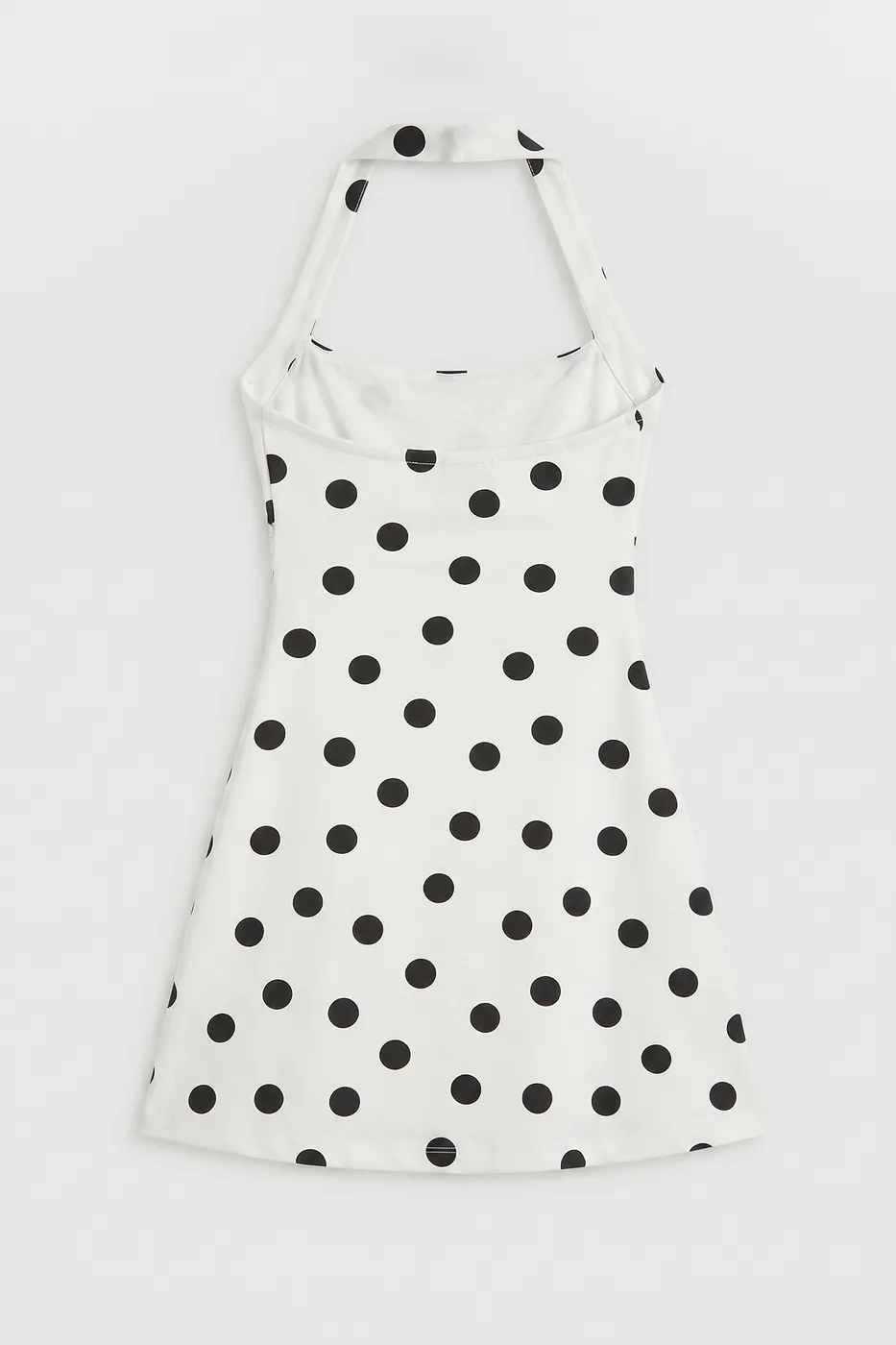 Bayan Ekru Halter Yaka Mini Elbise