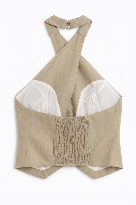 Çapraz Halter Yakalı Bluz