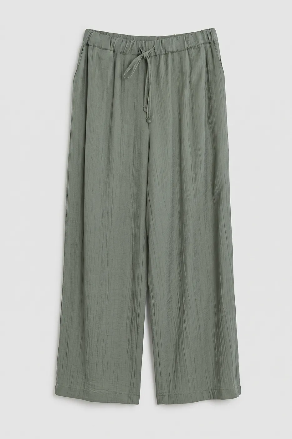 Bayan Yeşil Bol Paçalı Oversıze Pantolon