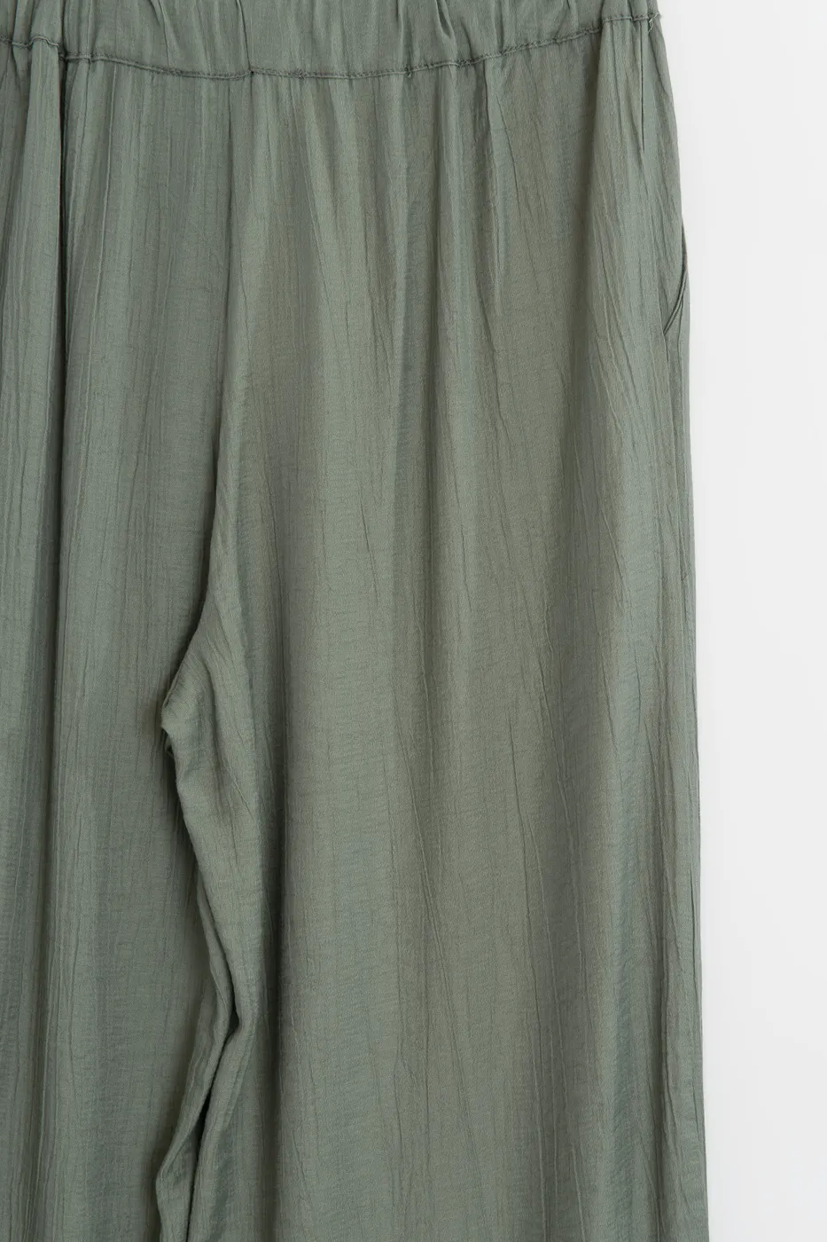 Bayan Yeşil Bol Paçalı Oversıze Pantolon