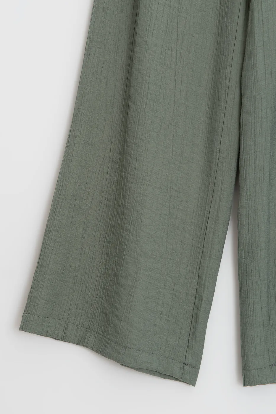 Bayan Yeşil Bol Paçalı Oversıze Pantolon