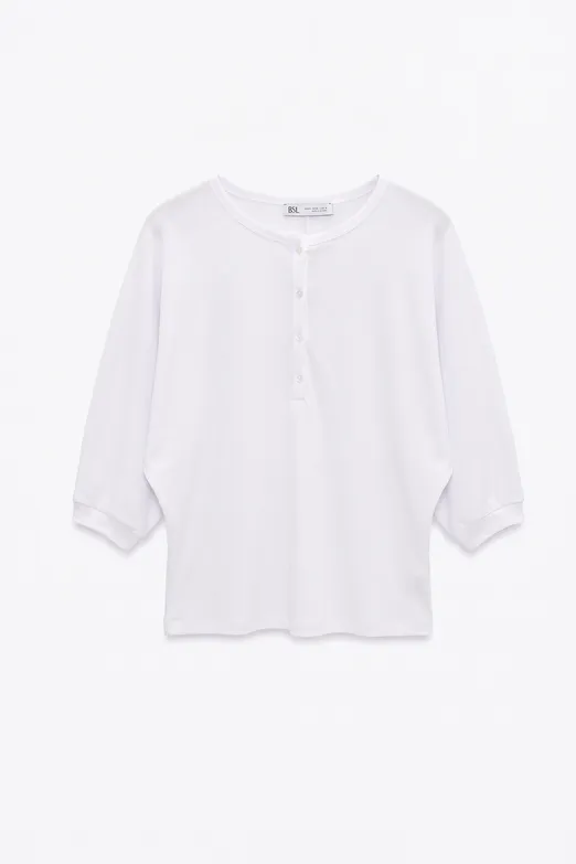Bayan Beyaz Yarasa Kollu Bluz - BSL