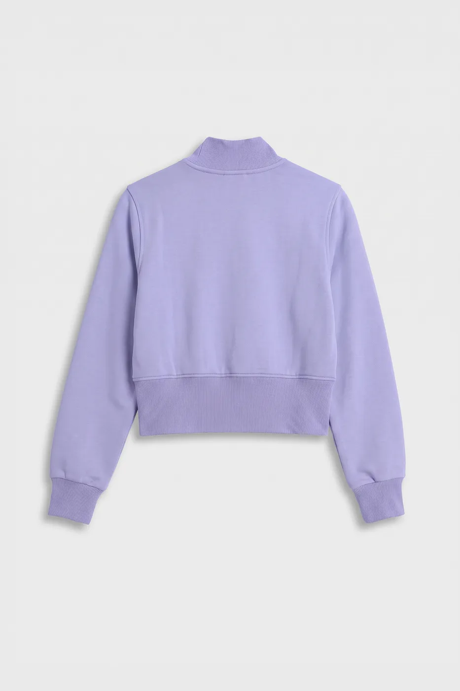 Bayan Lila Fermuarlı Süs Düğmeli Sweatshirt