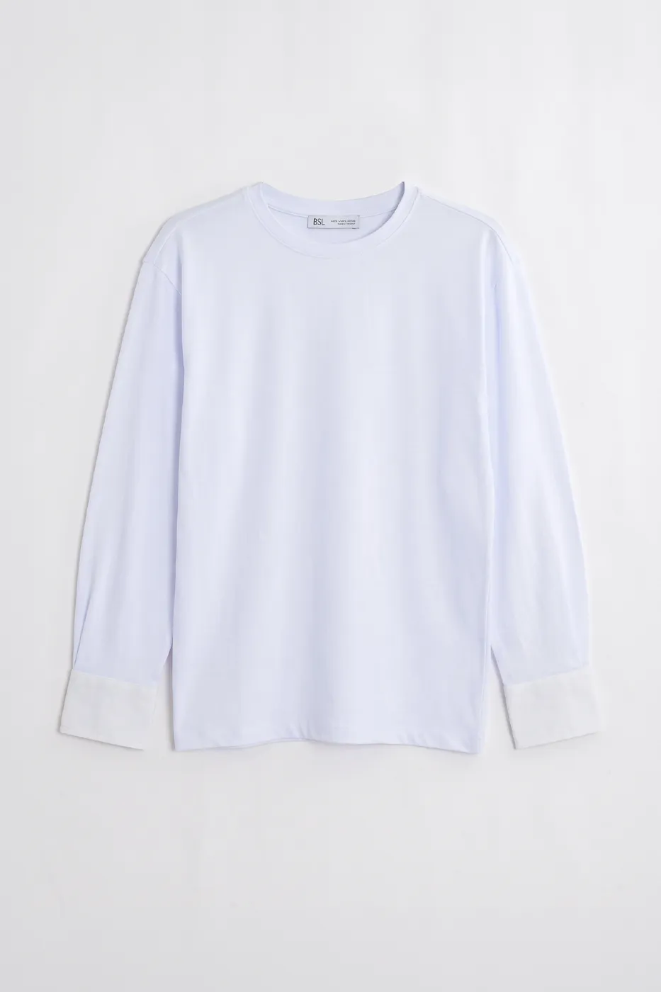 Bayan Beyaz Gömlek Kollu Oversize Tshirt