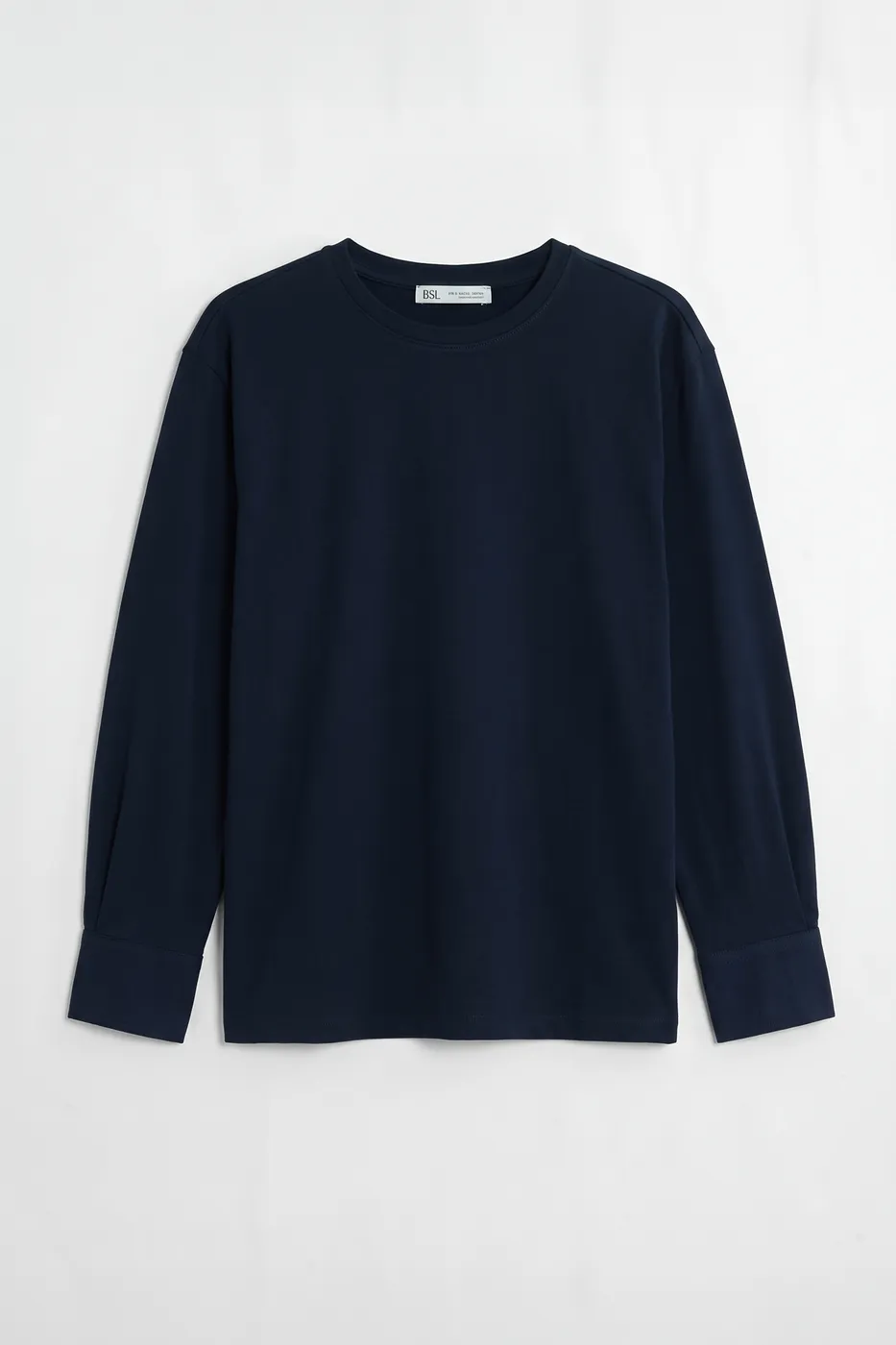 Bayan Lacivert Gömlek Kollu Oversize Tshirt