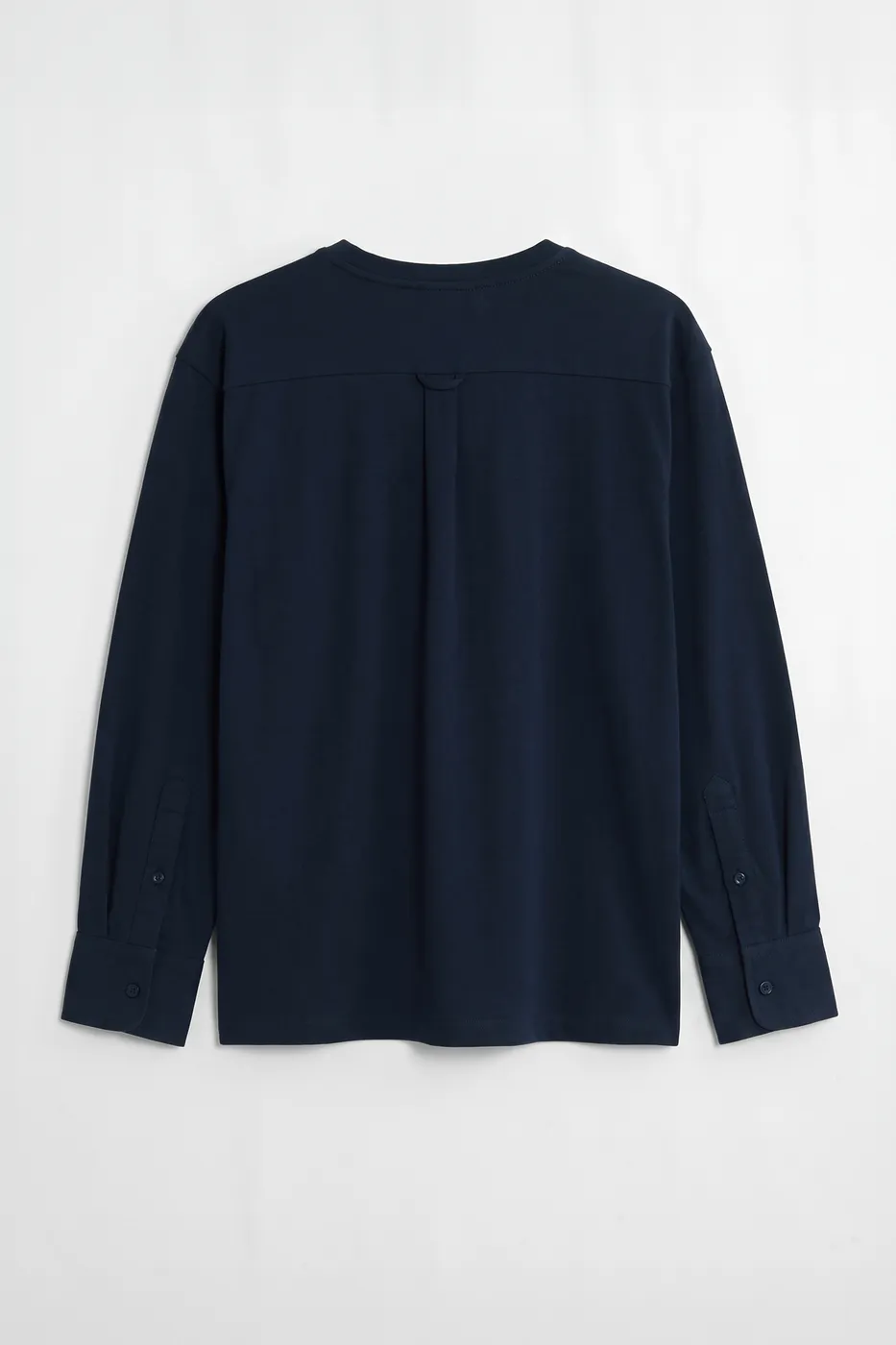 Bayan Lacivert Gömlek Kollu Oversize Tshirt