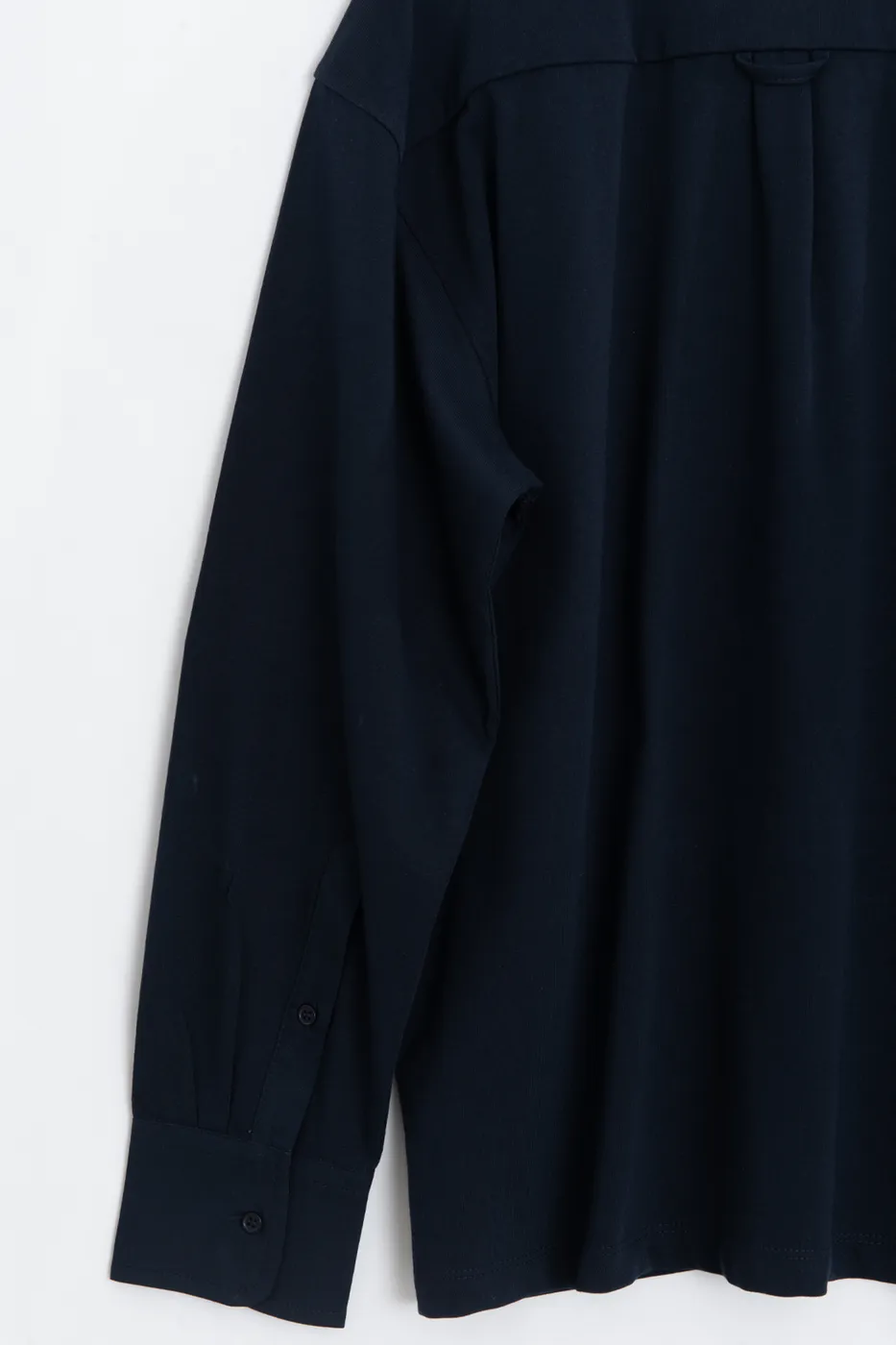 Bayan Lacivert Gömlek Kollu Oversize Tshirt