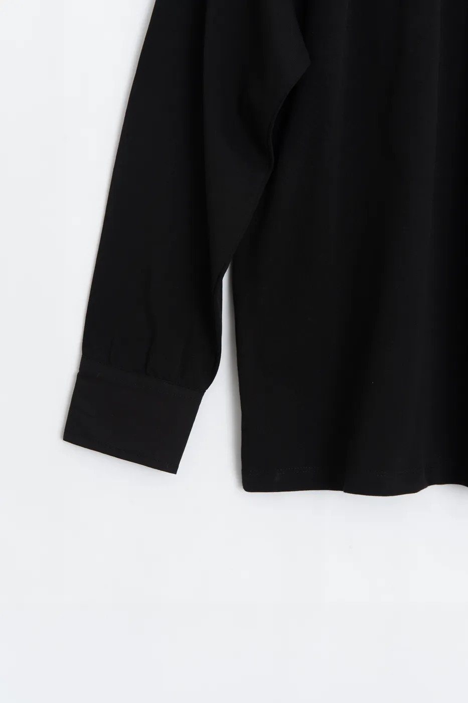 Bayan Siyah Gömlek Kollu Oversize Tshirt