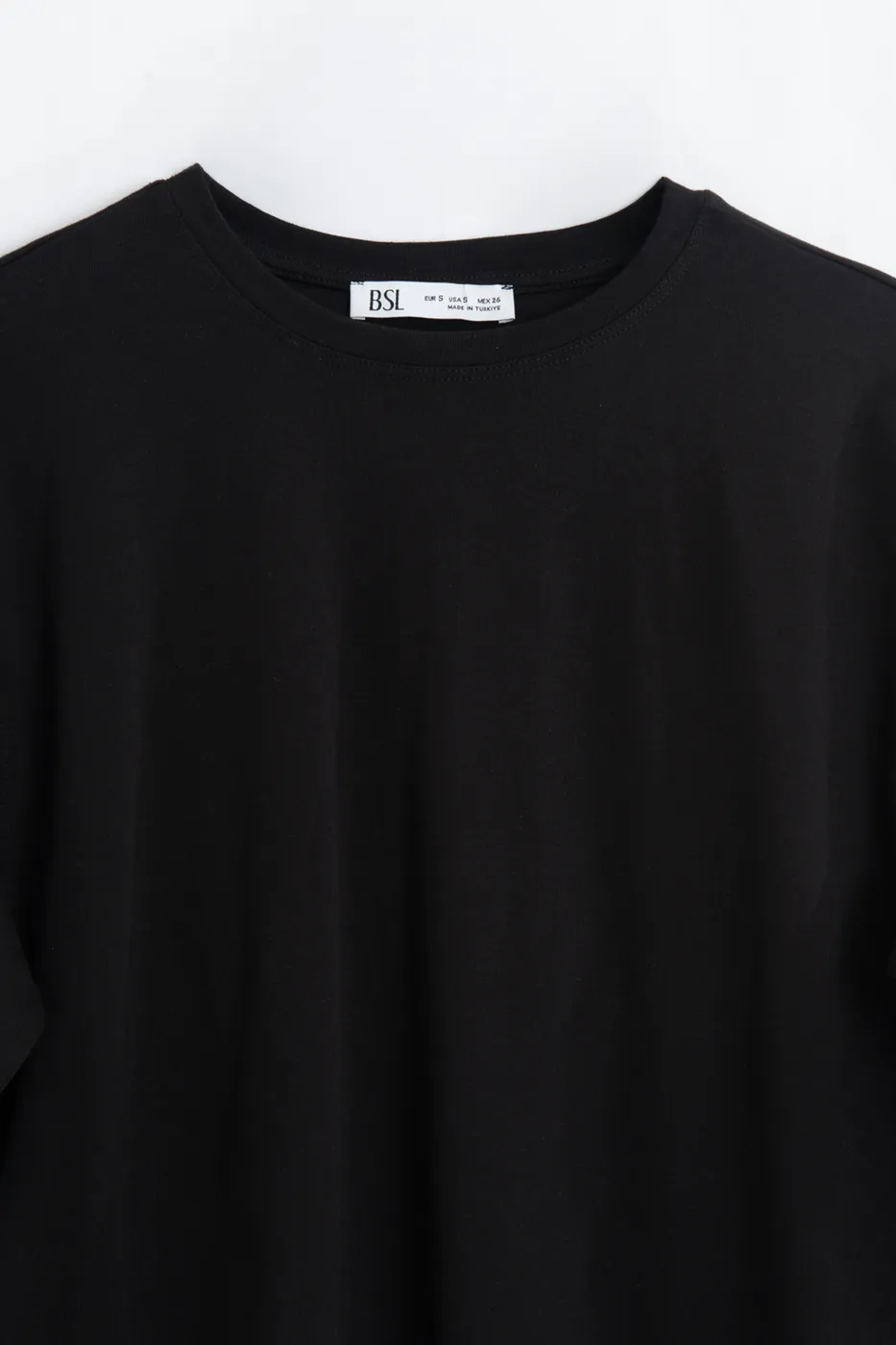 Bayan Siyah Gömlek Kollu Oversize Tshirt