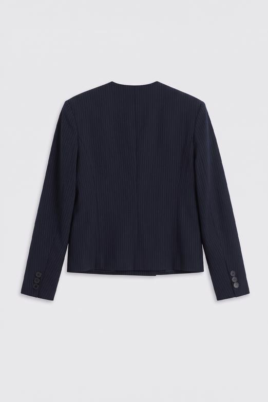 Yakasız Kruvaze Blazer Ceket