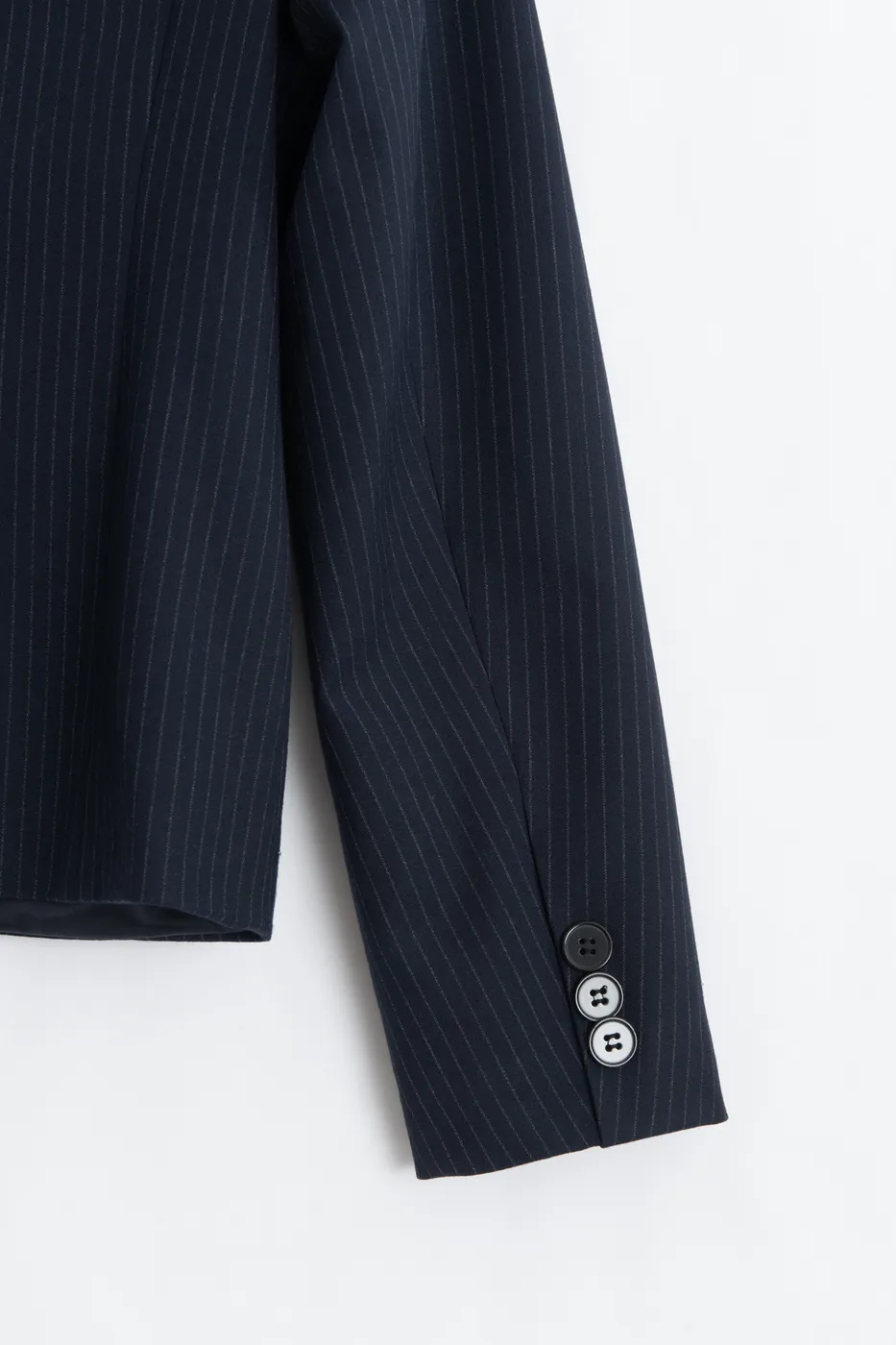 Bayan Lacivert Yakasız Kruvaze Blazer Ceket